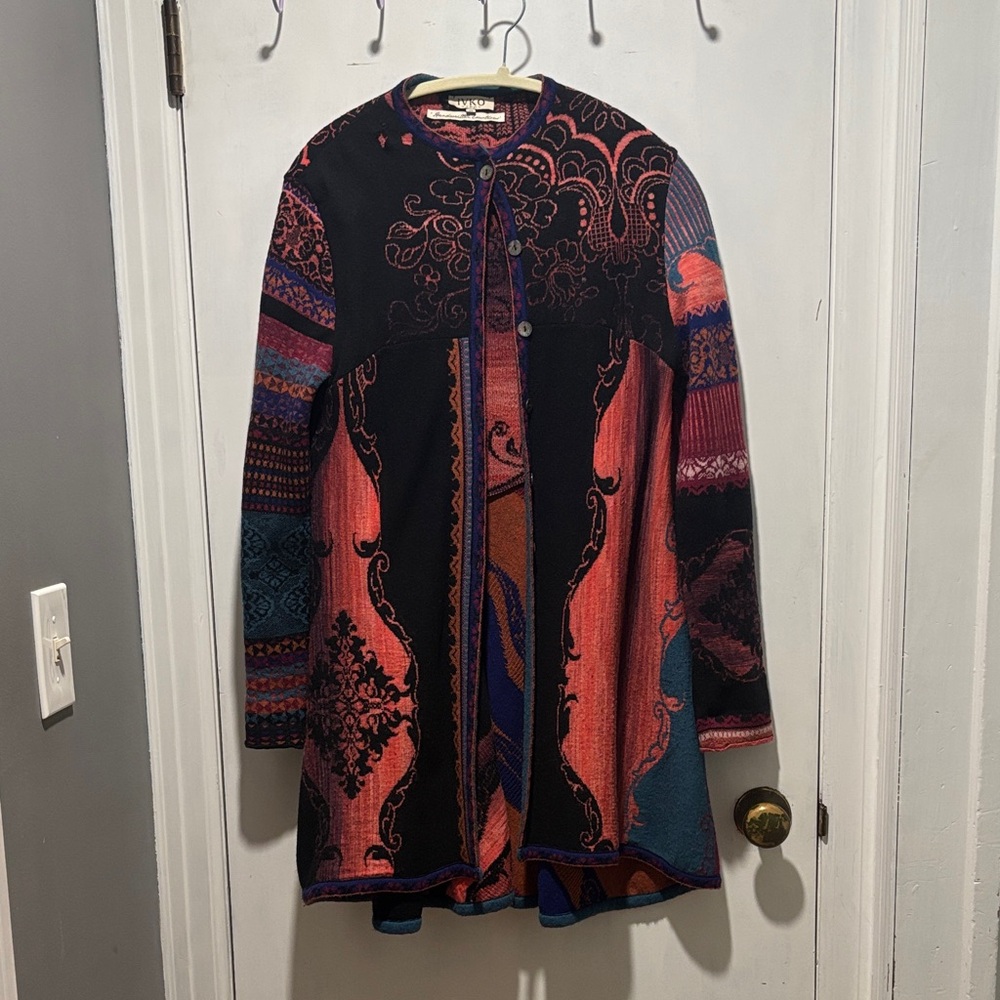 IVKO wool multicolor long button down cardigan sw… - image 1